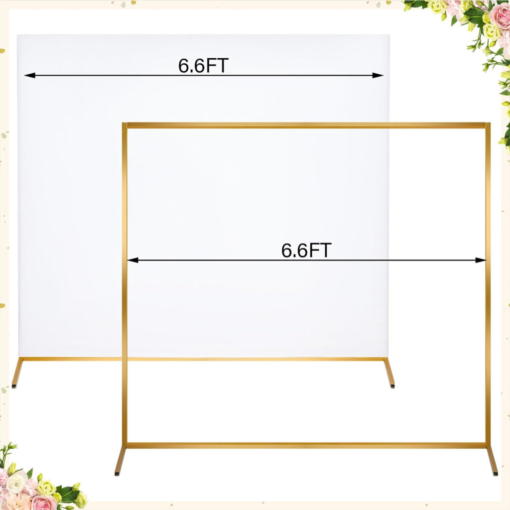 6.6\7\8FT White Square Backdrop Arch Fabric Cover for Party & Wedding