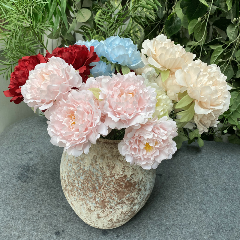 50cm 5-Head Silk Artificial Peony Flower Bouquet