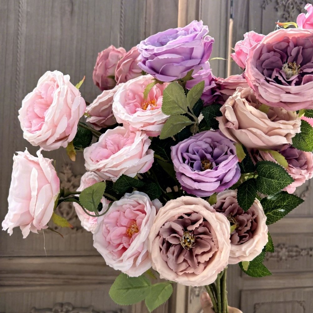 70cm 3-Head Silk Artificial Austin Rose Flower