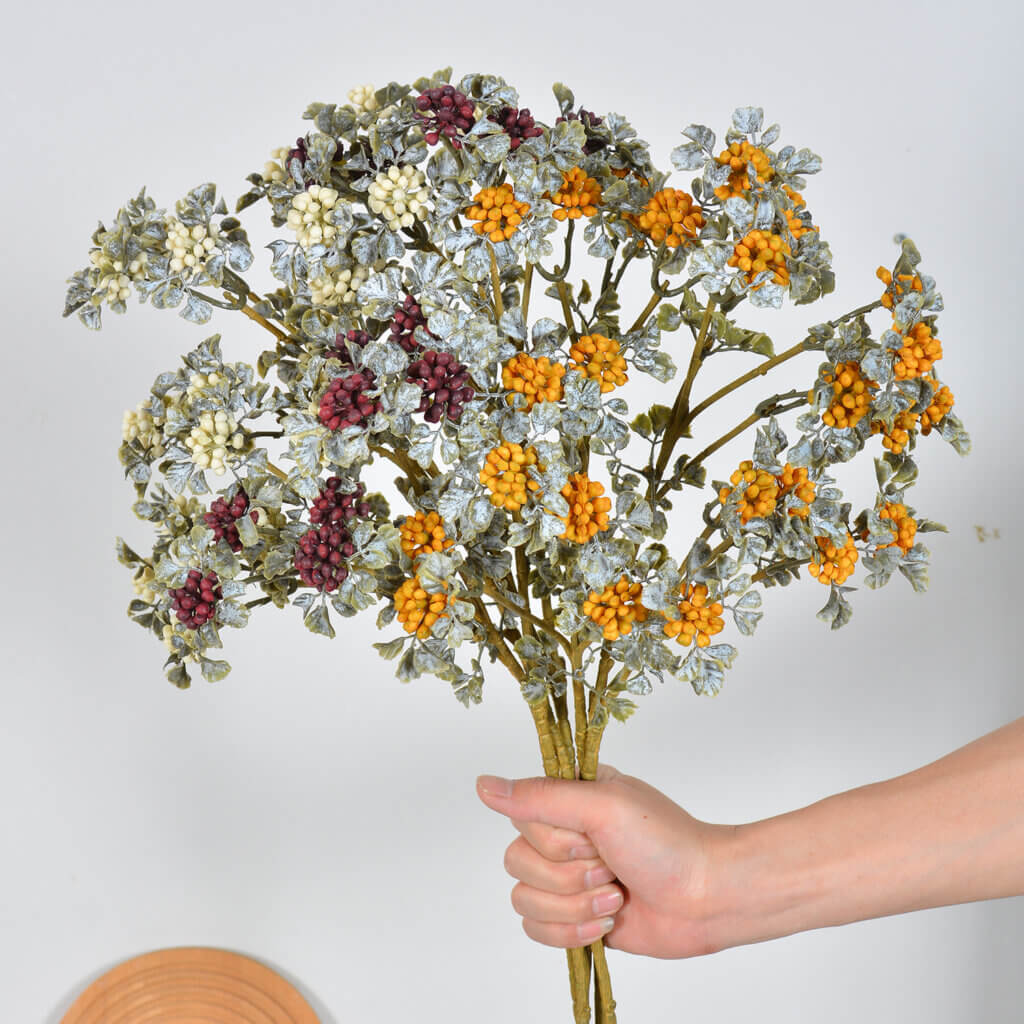 77cm Autumn‑Tone Artificial Flowers Vintage Berries & Faux Fruits for Christmas Home Decor