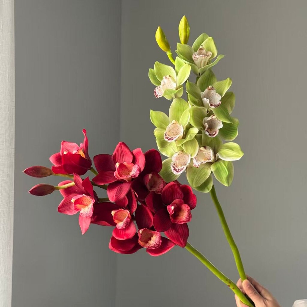 70cm 7-Head Luxurious Real Touch Cymbidium Artificial Flowers