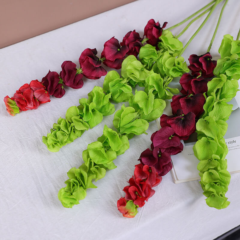 76cm Green&Red Artificial Bells of Ireland Stem