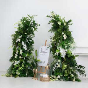 2.3+2.1m Green Forest Style Horn Arch Wedding Backdrop Decor - Image 3