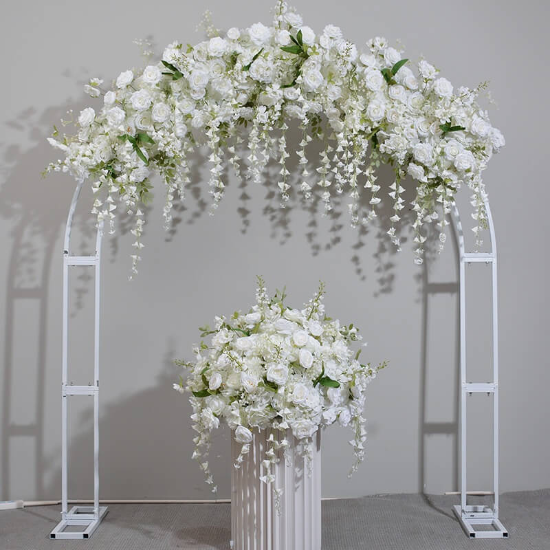 60\200cm White Artificial Hanging Lily of the Valley Flower Row & Flower Ball