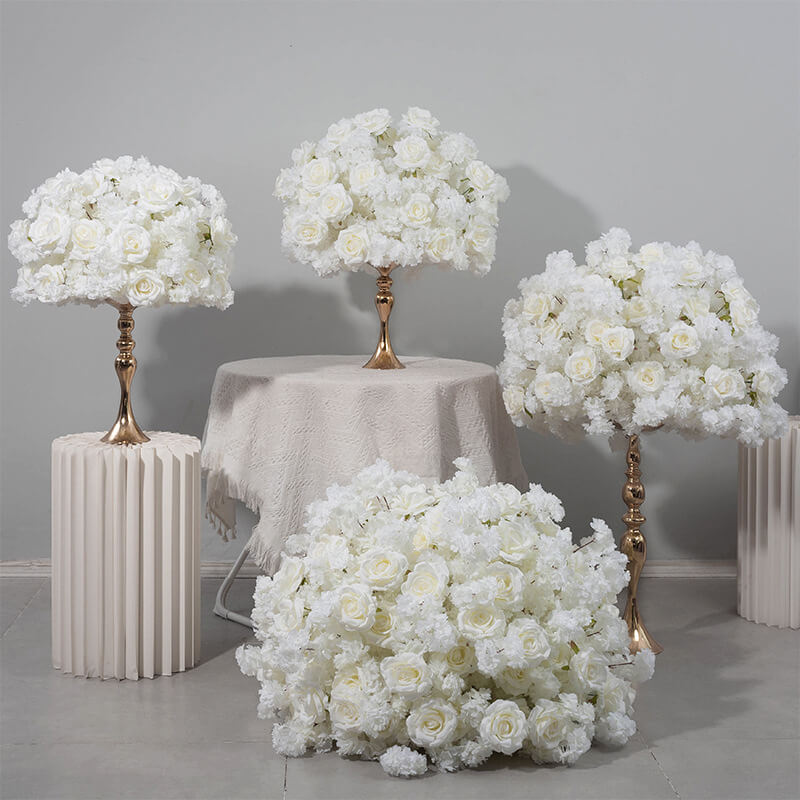 50\60\70\80cm White Rose Cherry Blossom Flower Ball, Table Centerpiece Decor