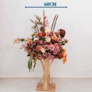 New Arrival Autumn Tone Vintage Pink Artificial Flower Arch Wedding Backdrop Flower Ball - Image 4