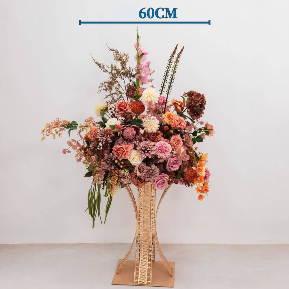 New Arrival Autumn Tone Vintage Pink Artificial Flower Arch Wedding Backdrop Flower Ball
