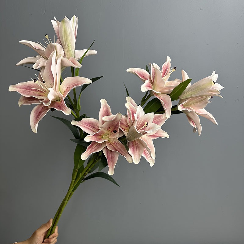 76cm 3-Head EVA Material Artificial Double Petal Lily