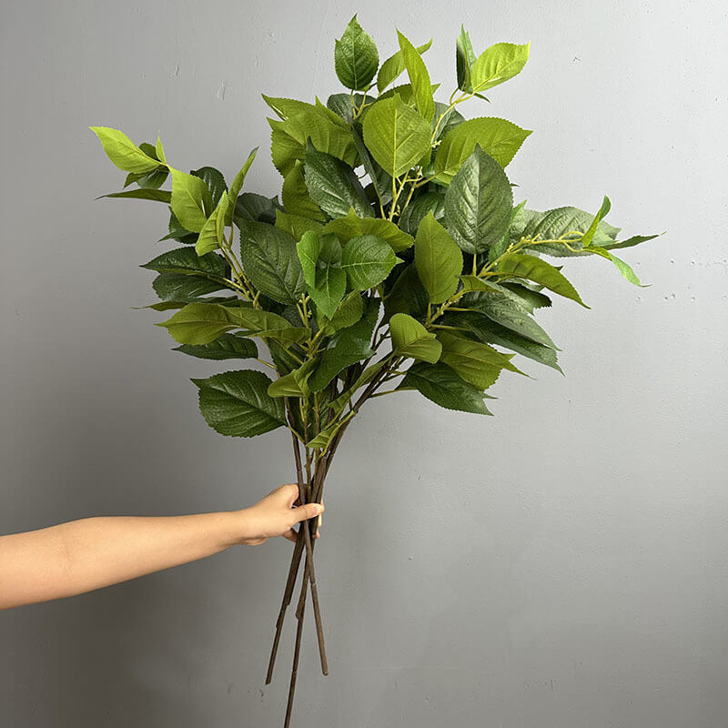 78cm Artificial Single Hydrangea Leaves Green Foliage for Home Floral Arrangement