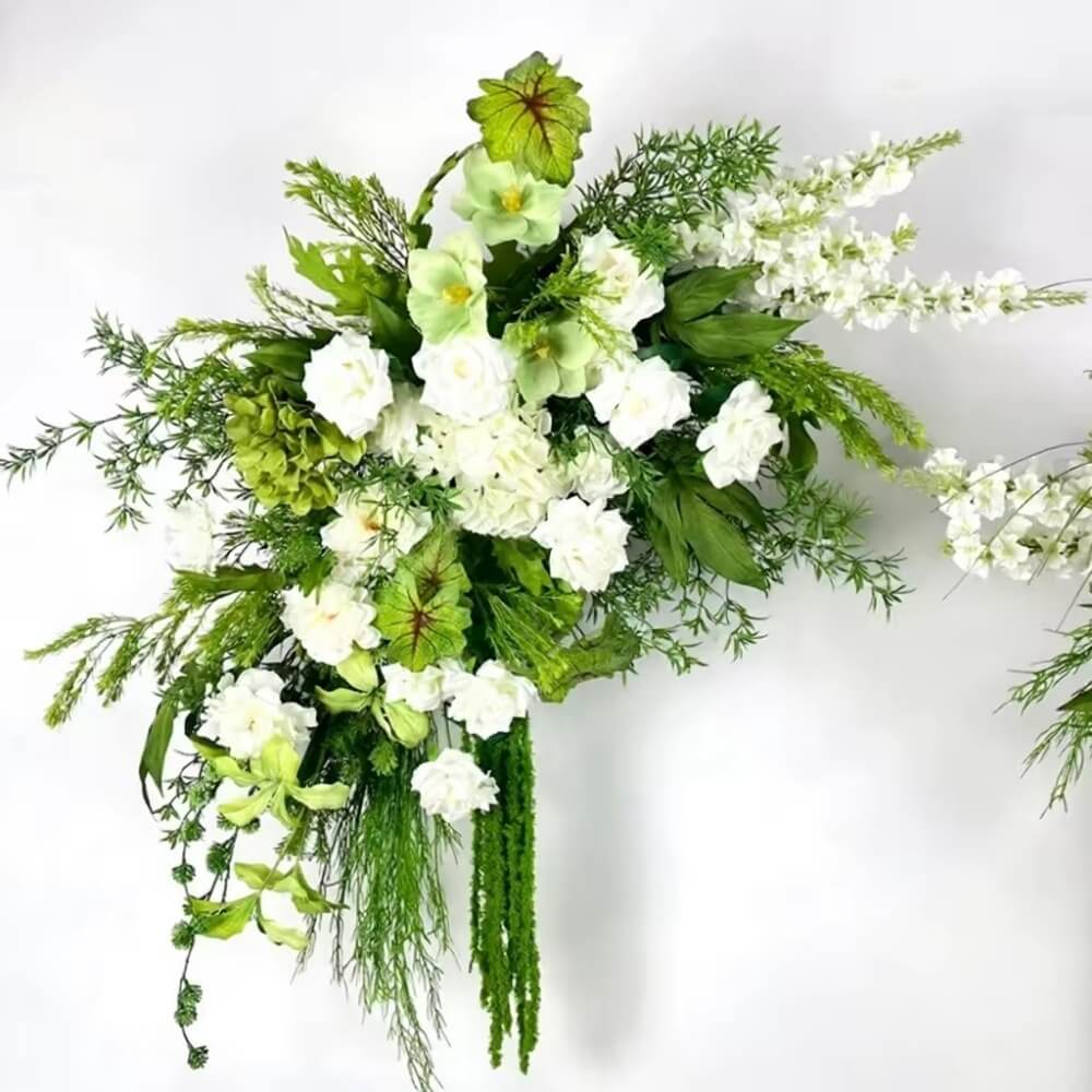 Green&White Set of 4 Floral Arrangements
