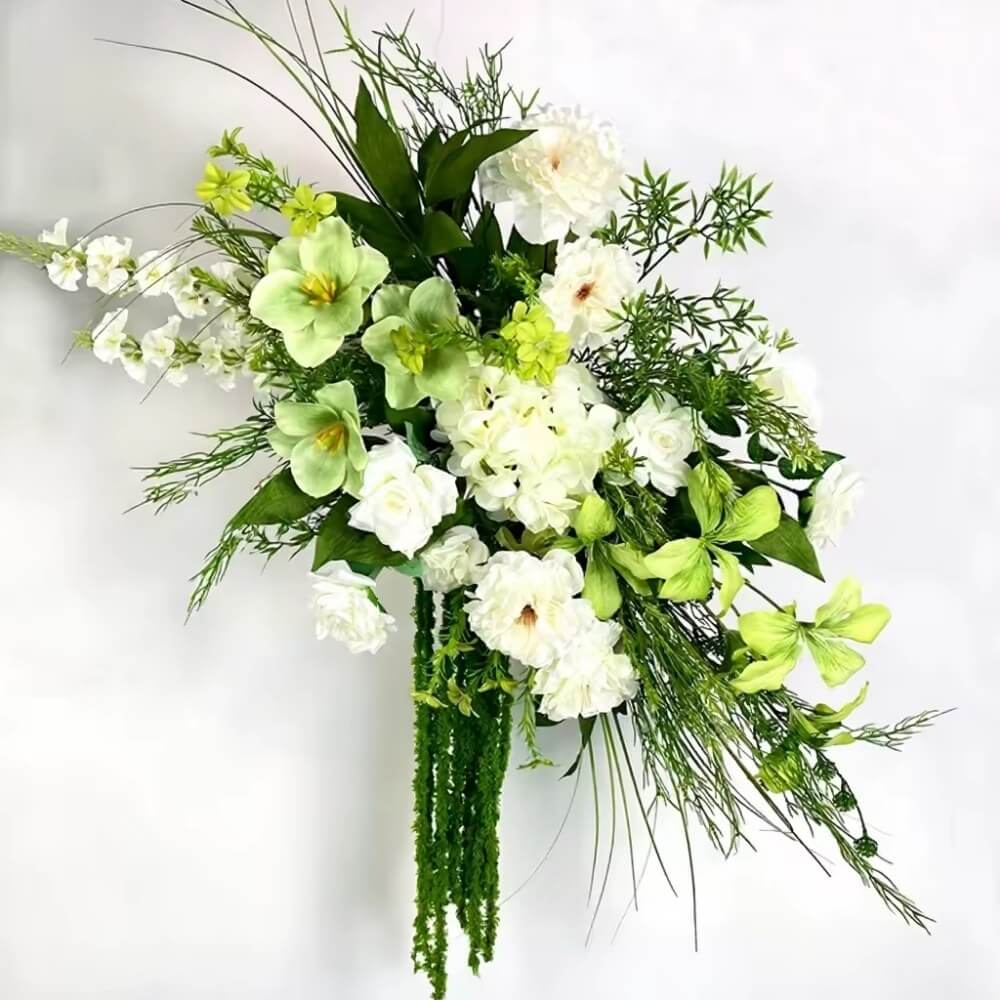 Green&White Set of 4 Floral Arrangements