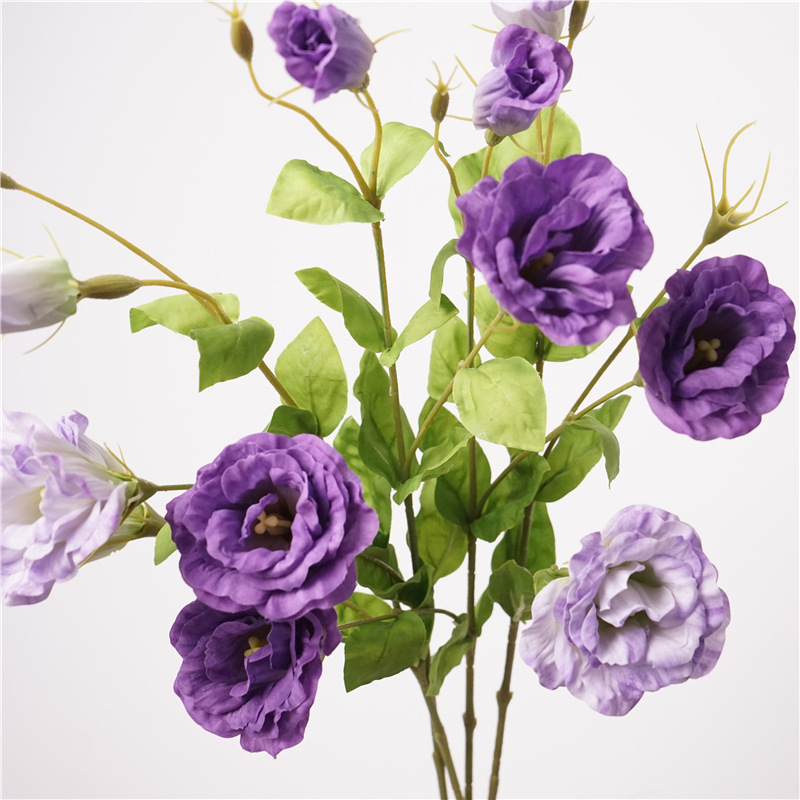 70cm 3-Head Real Touch Artificial Lisianthus