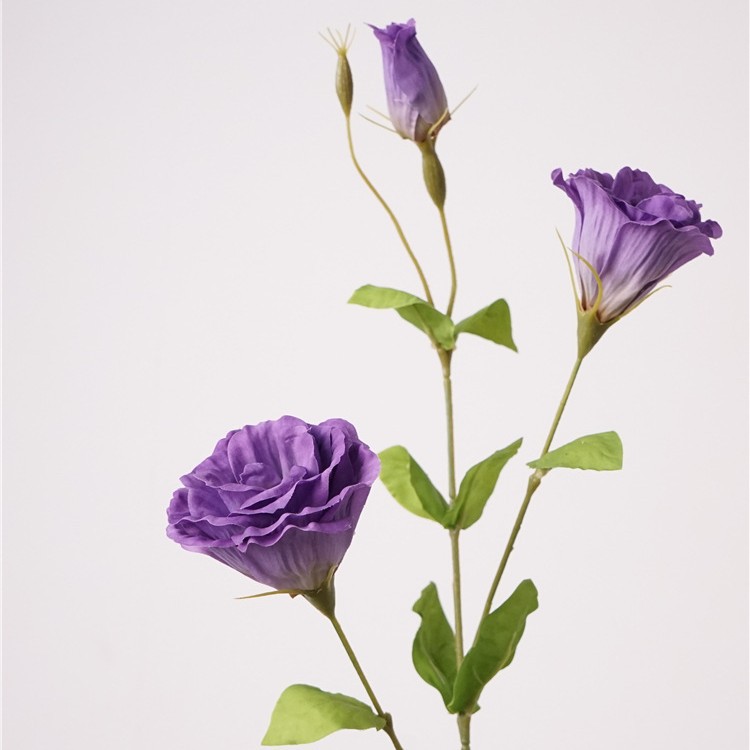 70cm 3-Head Real Touch Artificial Lisianthus