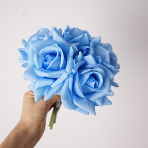 25cm 5 PCS Real Touch Artificial Rose Flower Bouquet - Image 16