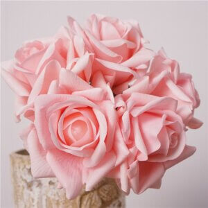 25cm 5 PCS Real Touch Artificial Rose Flower Bouquet - Image 1